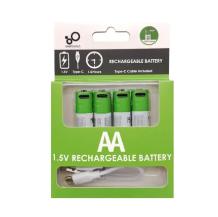 Smartoools USB Rechargeable 2600Mh AA Battery Type C (Pack 4)